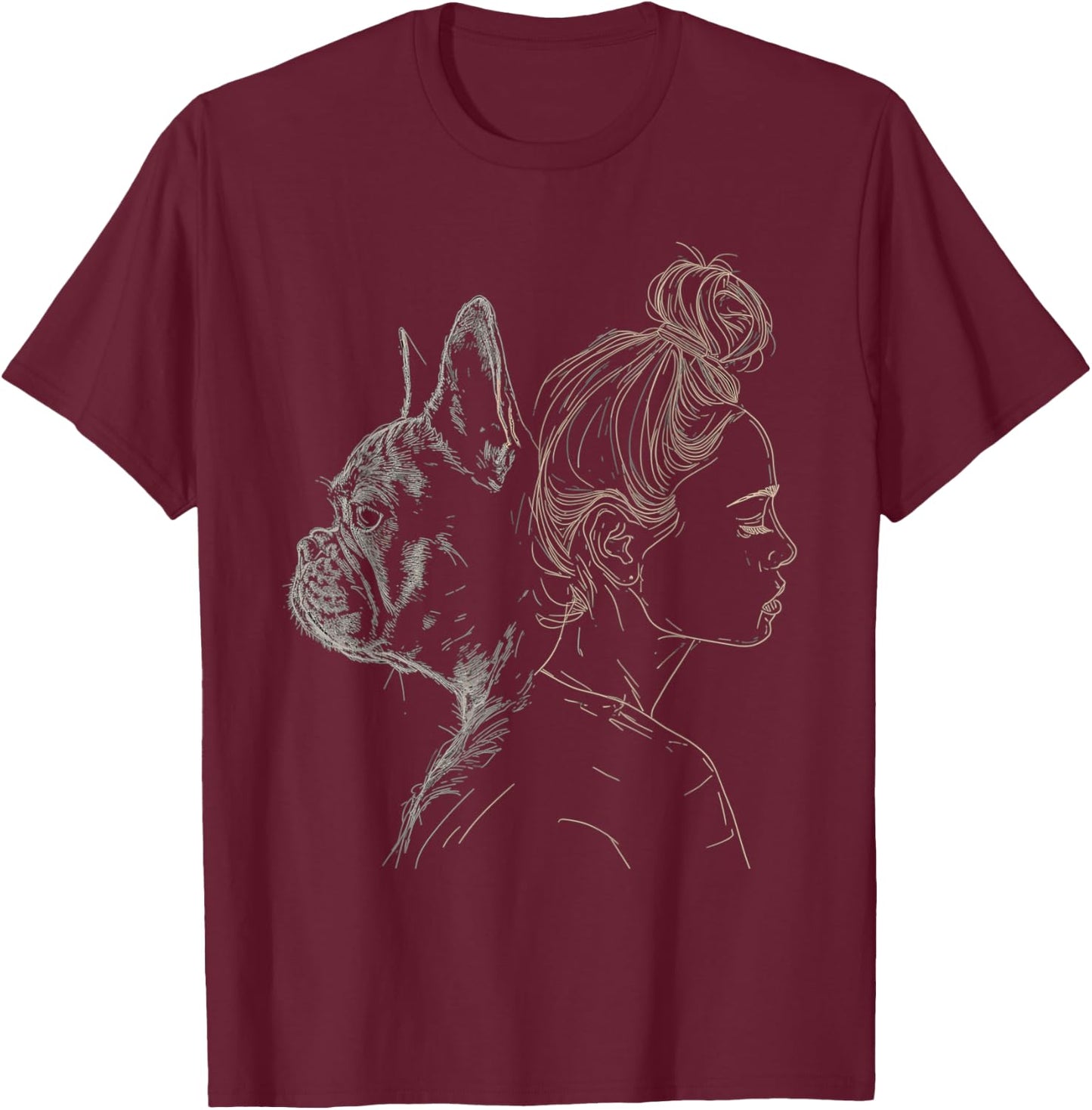 French Bulldog Mom Cute Frenchie Lover Mother's Day Women T-Shirt - T-Shirt | Maroon