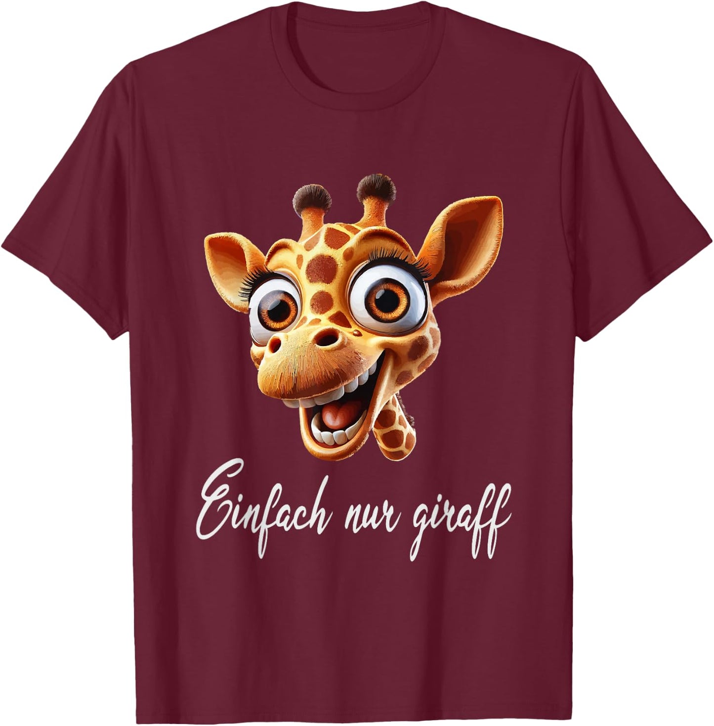 Lustige Giraffe mit coolem Spruch Giraffenkopf T-Shirt - T-Shirt | Maroon