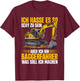 with German Text "Bagger Ich Bin Baggerfahrer Bauarbeiter", black T-Shirt - T-Shirt | Maroon
