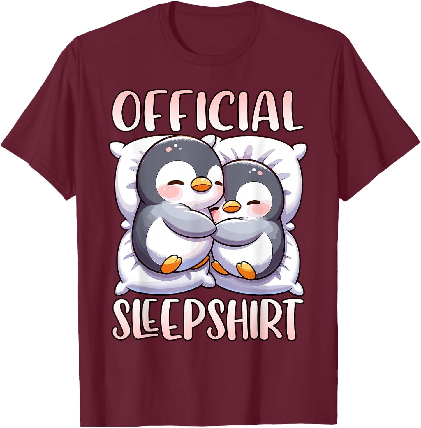 Sleep Penguin, Official Sleepshirt, Nightshirt & Sleeping T-Shirt - T-Shirt | Maroon