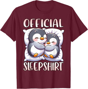 Sleep Penguin, Official Sleepshirt, Nightshirt & Sleeping T-Shirt - T-Shirt | Maroon