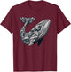 Humpback Whale Doodle | Artistic Ocean Lover Whale T-Shirt - T-Shirt | Maroon