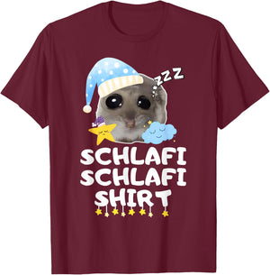 Schlafi Schlafi Funny Sad Hamster Cute Hamstie T-Shirt - T-Shirt | Maroon