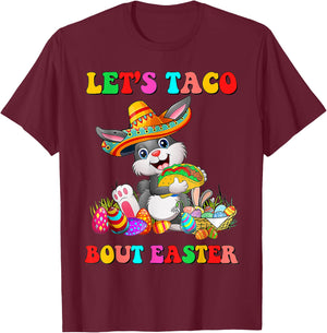 Let's Taco Bout Easter Mexican Bunny Taco Lover Easter T-Shirt - T-Shirt | Maroon