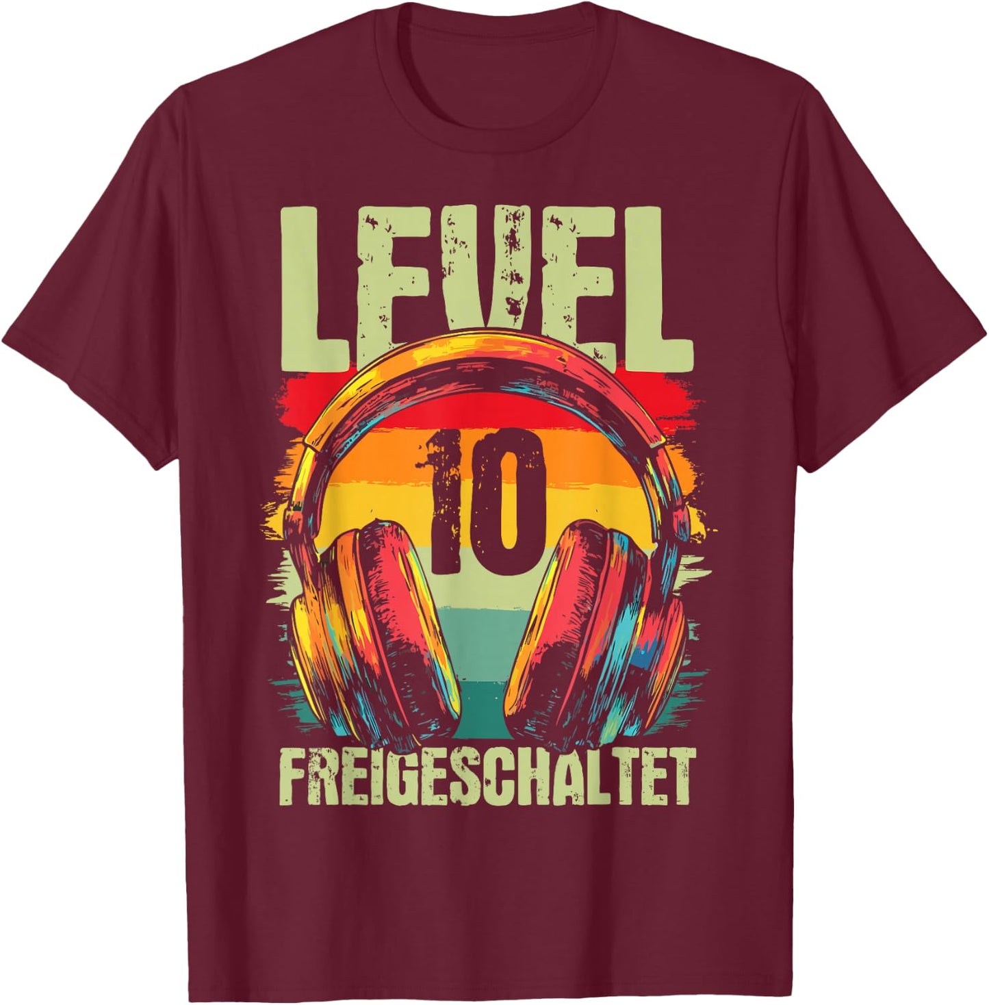 10th Birthday Boys Video Gamer Level 10 Unlocked Boys T-Shirt - T-Shirt | Maroon