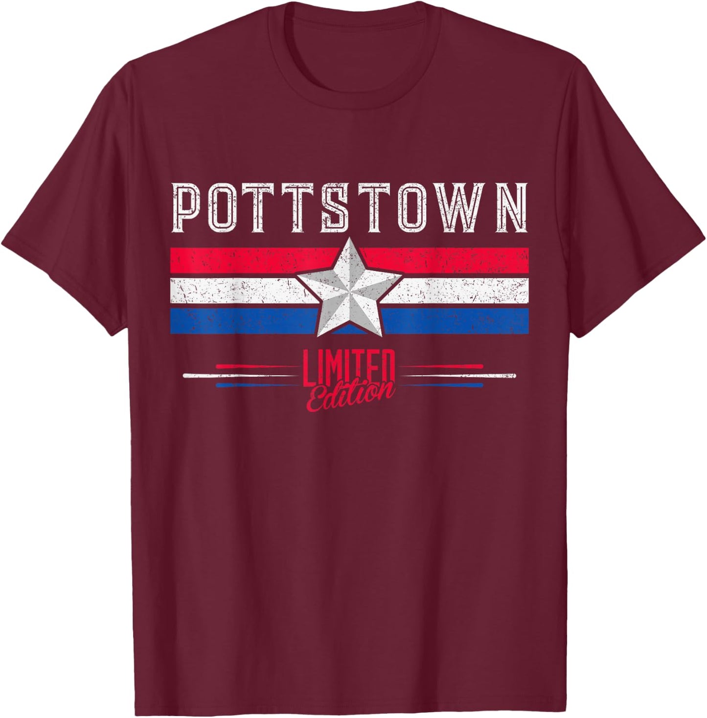Pottstown Retro Vintage Shirt Gift Women Men Kids T-Shirt - T-Shirt | Maroon