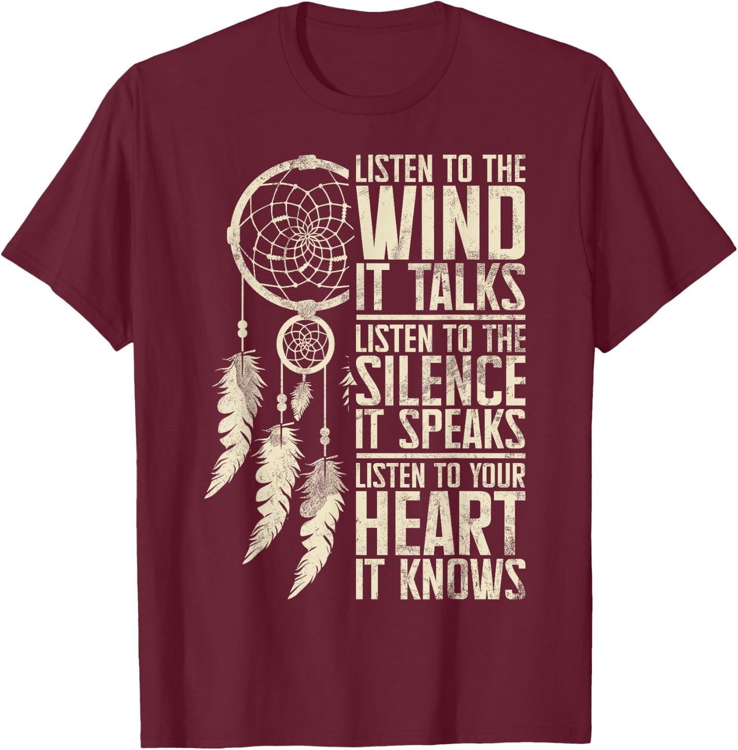 Indian Cherokee Indian Pride Tribal Headdress Art , black T-Shirt - T-Shirt | Maroon
