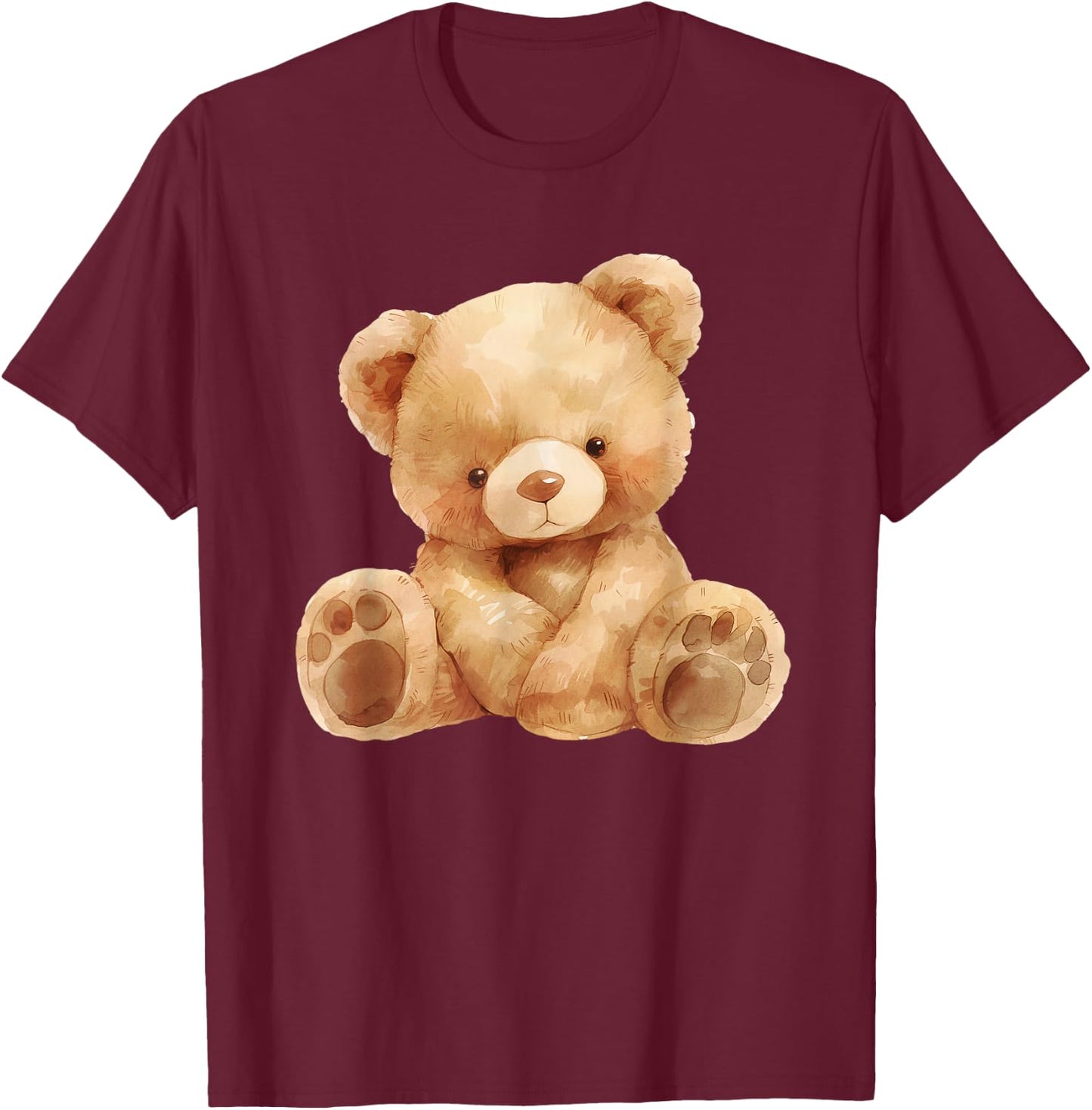 Teddy Boho Teddy Bear Cute Bear Kids Toddler Baby , black T-Shirt - T-Shirt | Maroon