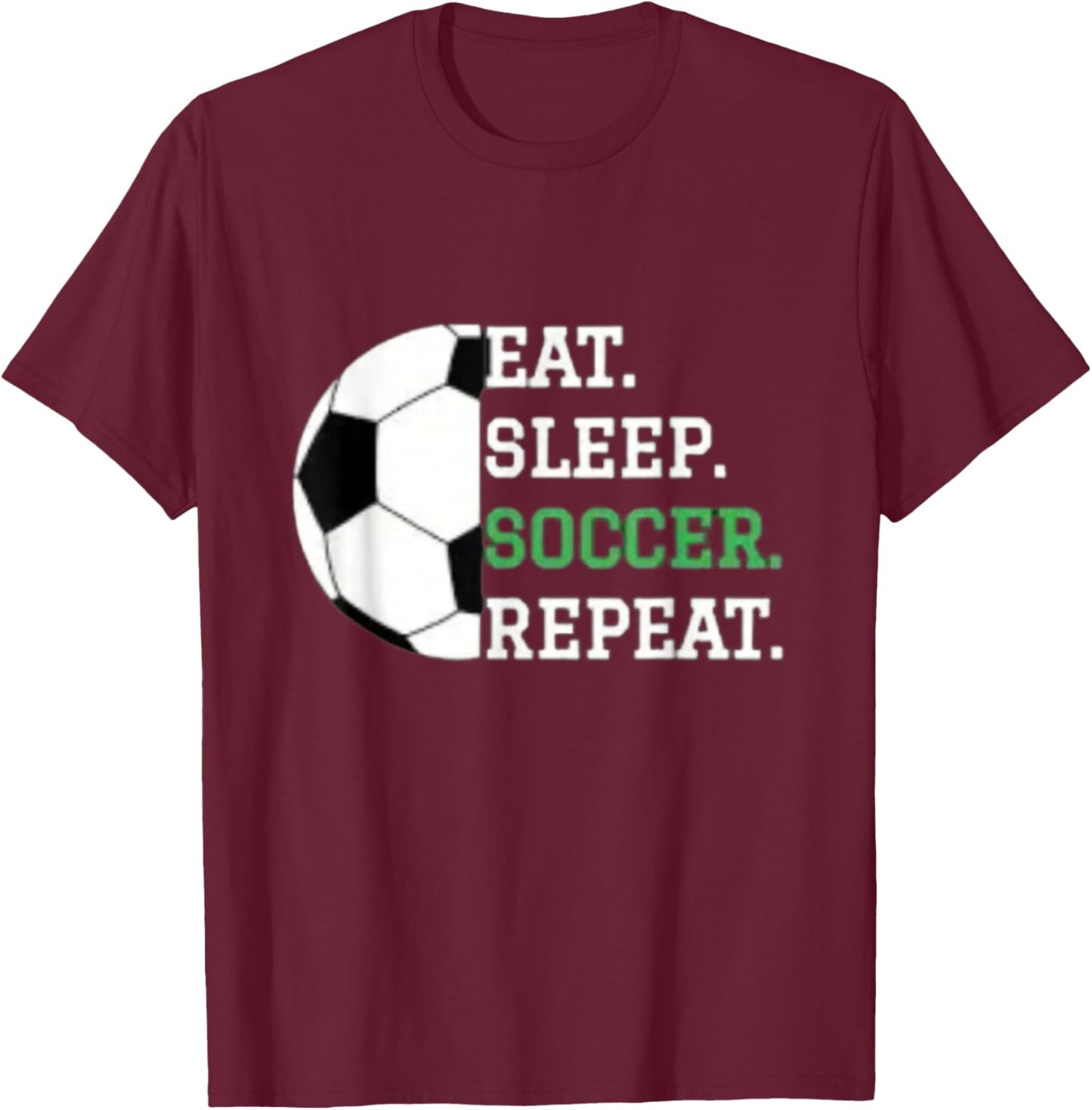 Eat Sleep Soccer Repeat Soccer Player Coach Boys Men Kids T-Shirt - T-Shirt | Maroon