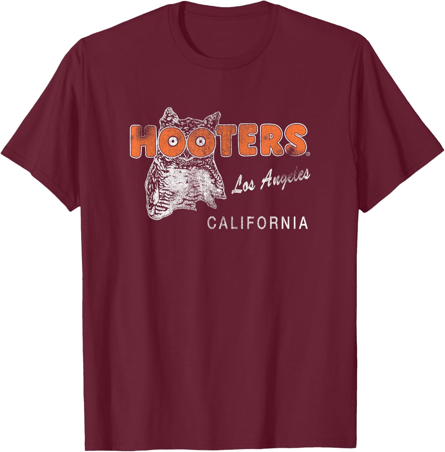 Hooters Vintage Los Angeles , black T-Shirt - T-Shirt | Maroon