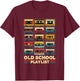 Old School Playlist Retro 80s 90s Cassette Tape Music T-Shirt - T-Shirt | Maroon