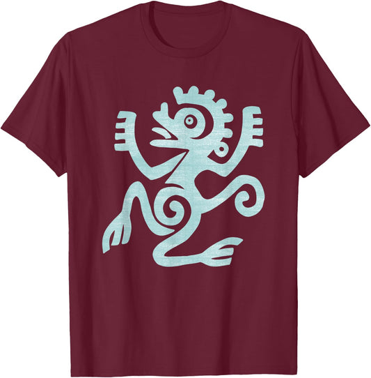 Monkey, Mexican Maya Mayan Art Ancient Mexico T-Shirt - T-Shirt | Maroon
