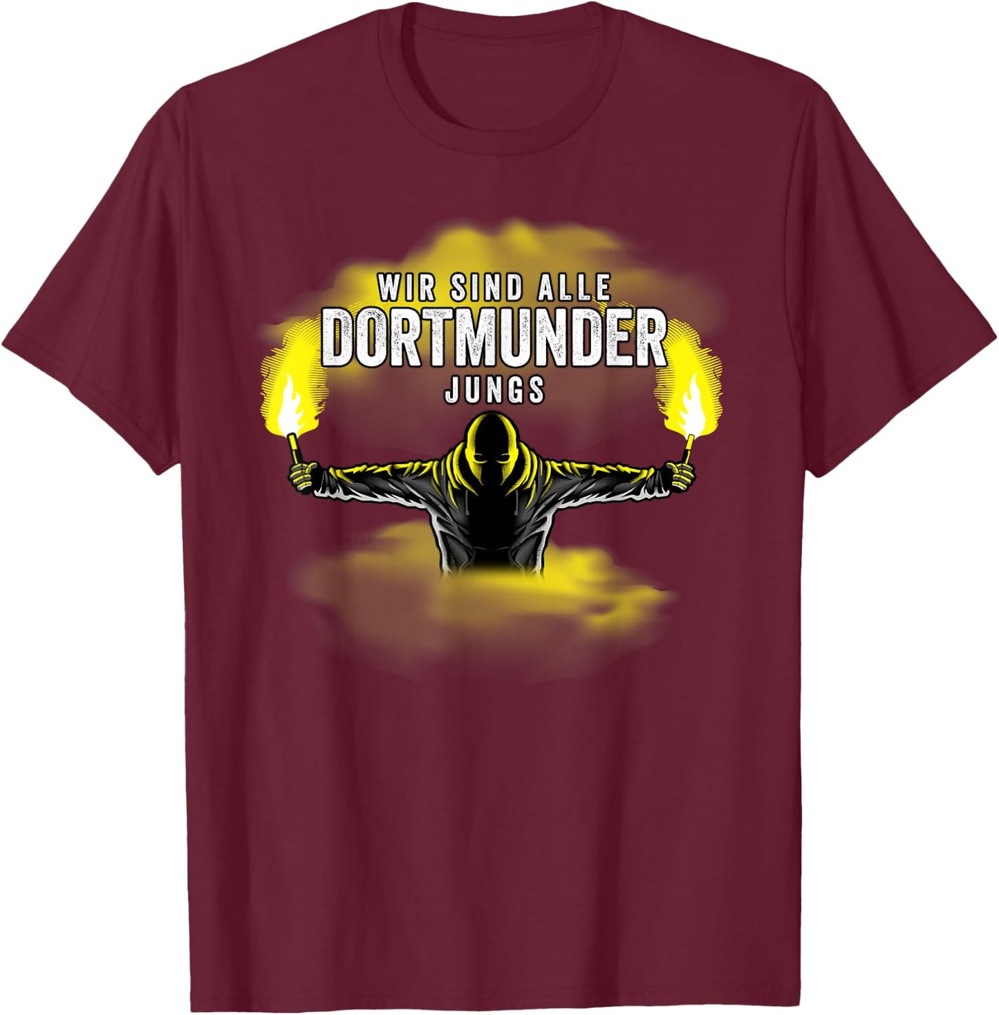 DORTMUNDER Jungs - Fussball - Dortmund - PYRO - BENGALO T-Shirt - T-Shirt | Maroon