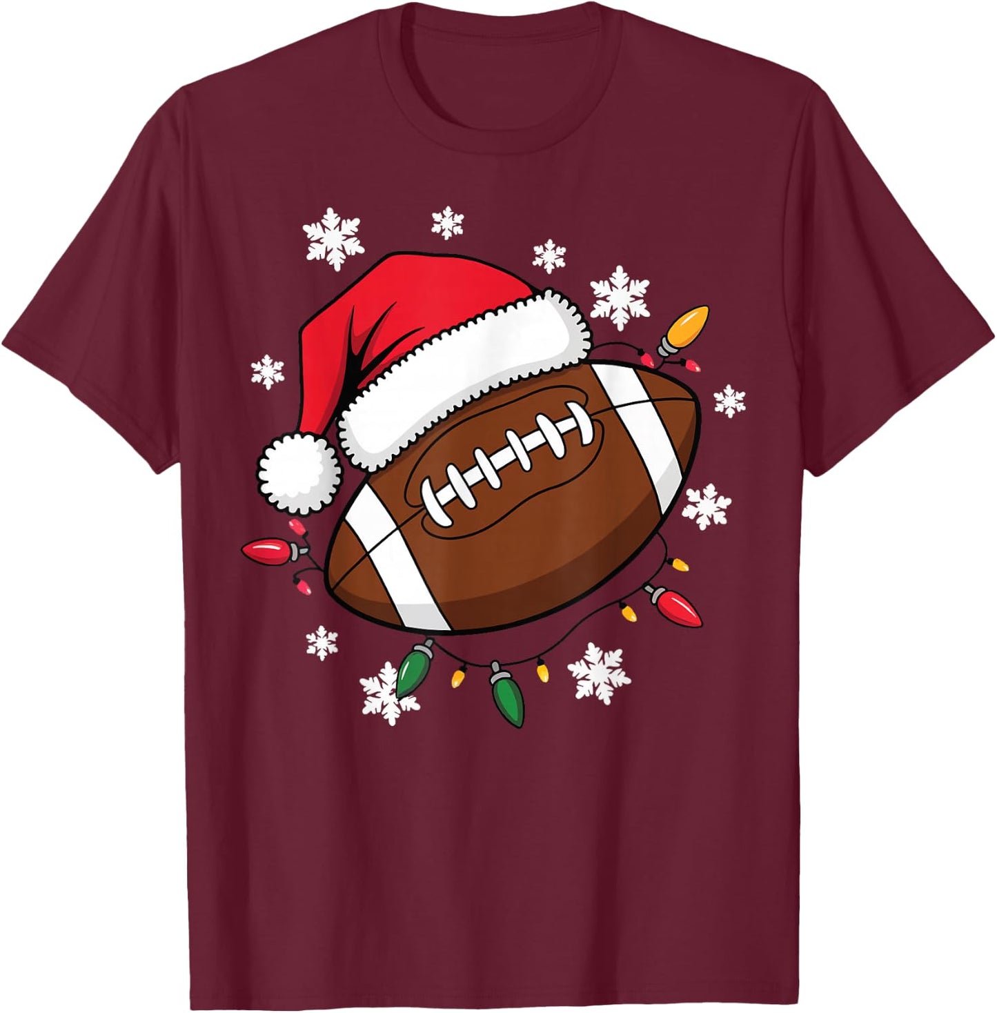 Football Christmas T-Shirt - T-Shirt | Maroon