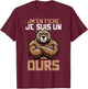 Idea Je suis Un Ours Humour Quote Funny Bear Design T-Shirt - T-Shirt | Maroon