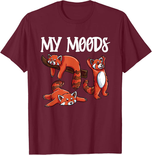 Funny Red Panda Design- Moody Red Panda T-Shirt - T-Shirt | Maroon