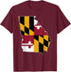 GEORGIA STATE MAP MARYLAND MD Flag Roots Men Women Gift T-Shirt - T-Shirt | Maroon