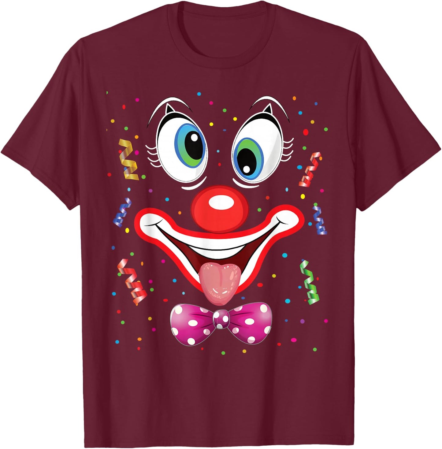 Carnival Costume Fancy Dress Costume Funny Clown Confetti , black T-Shirt - T-Shirt | Maroon