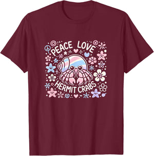 Hermit Crab Shirt Girls Hermit Crab Lover Hermit Crabs , Small, Black T-Shirt - T-Shirt | Maroon