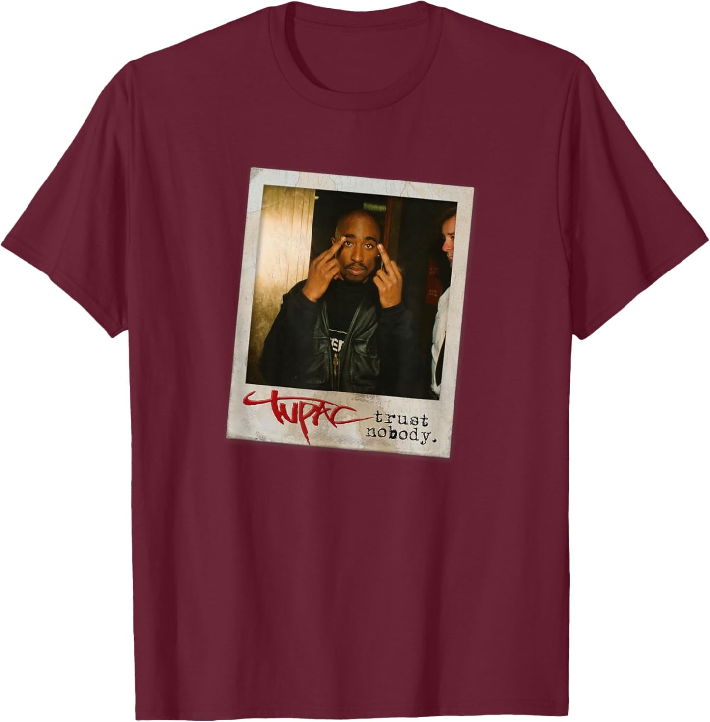 Tupac Trust Nobody Photo , black T-Shirt - T-Shirt | Maroon