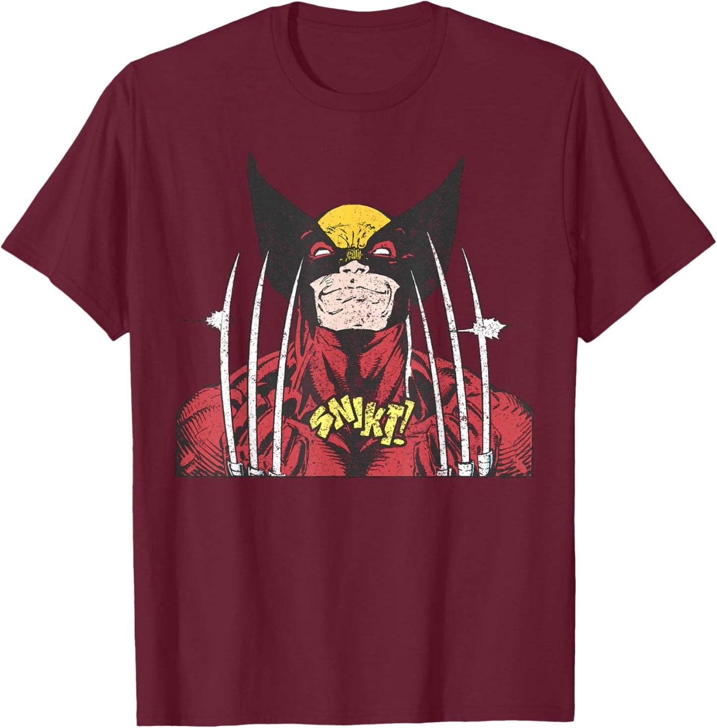 Marvel X-Men Wolverine Classic Comic Snikt Vintage T-Shirt - T-Shirt | Maroon
