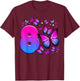 Geburtstag Mädchen 8 Jahre alt, Schmetterling, Nummer 8 T-Shirt - T-Shirt | Maroon