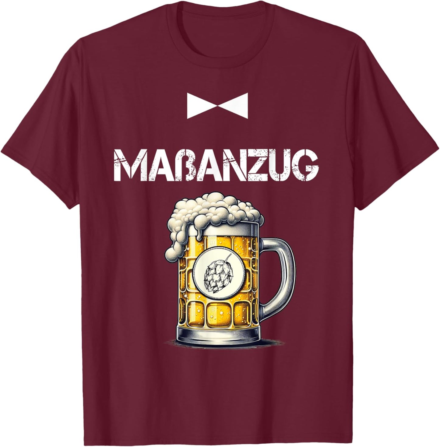 Customisable Beer Costume Fancy Dress Beer Oktoberfest Malle Party , black T-Shirt - T-Shirt | Maroon
