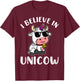 Believe In Unicow Funny Shirts Dairy Farmer Cattle Rancher T-Shirt - T-Shirt | Maroon