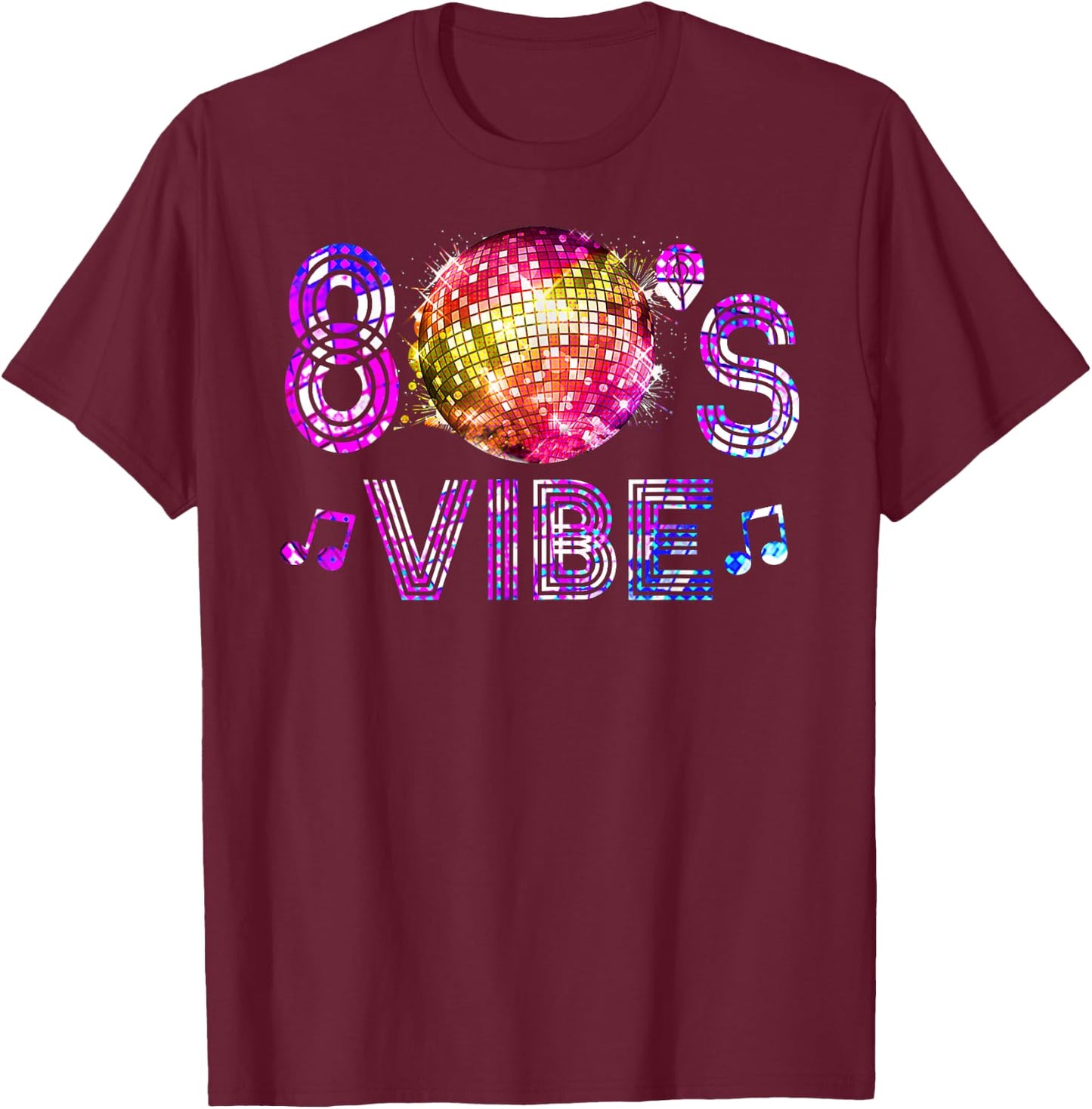 80s Vibe Funny 1980s Disco Themed Vintage Retro 80's Dancing T-Shirt - T-Shirt | Maroon