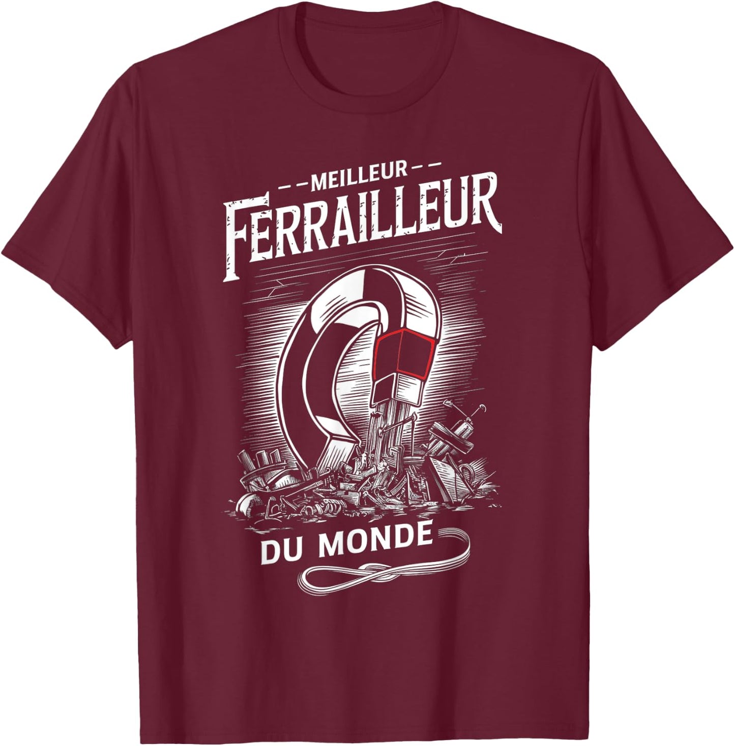 Meilleur Ferrailleur du Monde Industriel Aimant Métallique T-Shirt - T-Shirt | Maroon