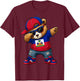 Ours Haïtien Patriotique Haïti Dab Garçons Enfants 2026 T-Shirt - T-Shirt | Maroon