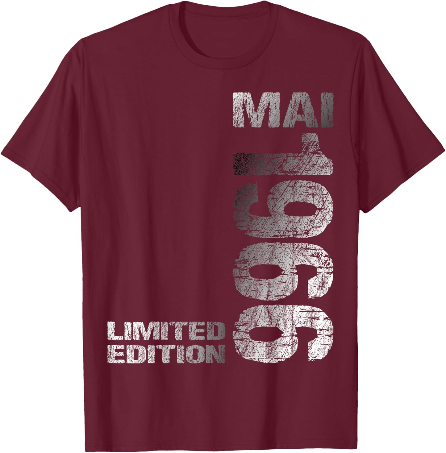 Limited Edition Mai 1966 Mann Frau 60. Geburtstag T-Shirt - T-Shirt | Maroon