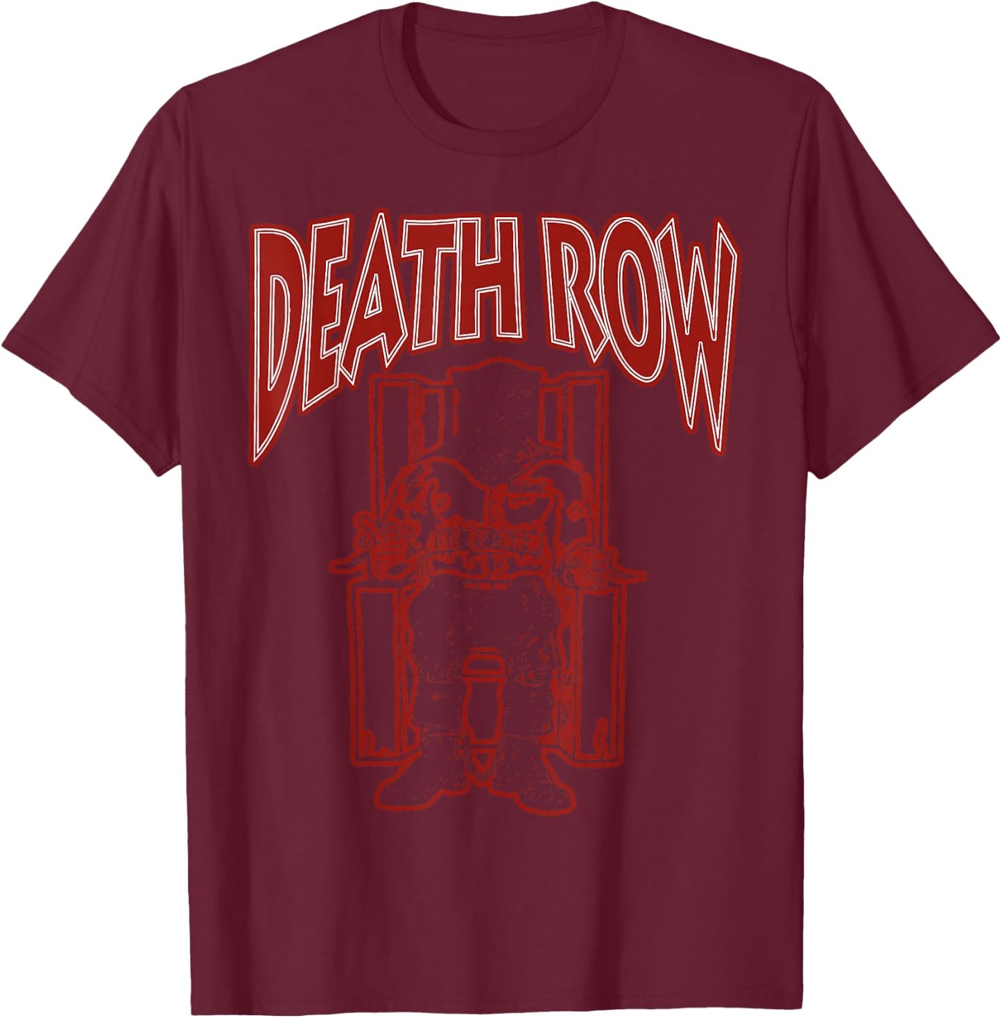 Offizielles Death Row Records Red Chair Logo T-Shirt - T-Shirt | Maroon