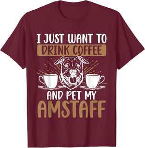 Amstaff Dog Bully American Staffordshire Terrier T-Shirt - T-Shirt | Maroon