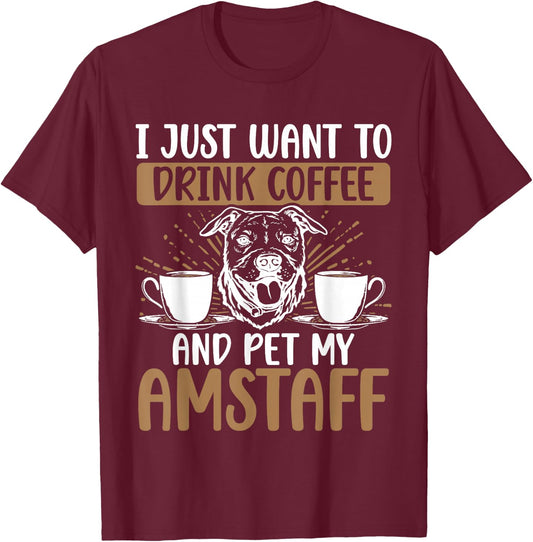 Amstaff Dog Bully American Staffordshire Terrier T-Shirt - T-Shirt | Maroon