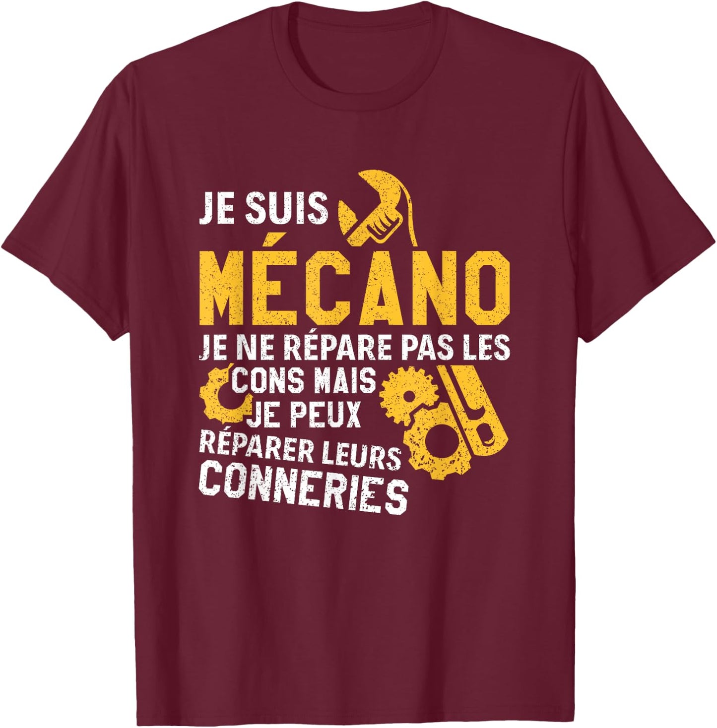 Gift mechanic garage mechanic humour car quote , Black T-Shirt - T-Shirt | Maroon