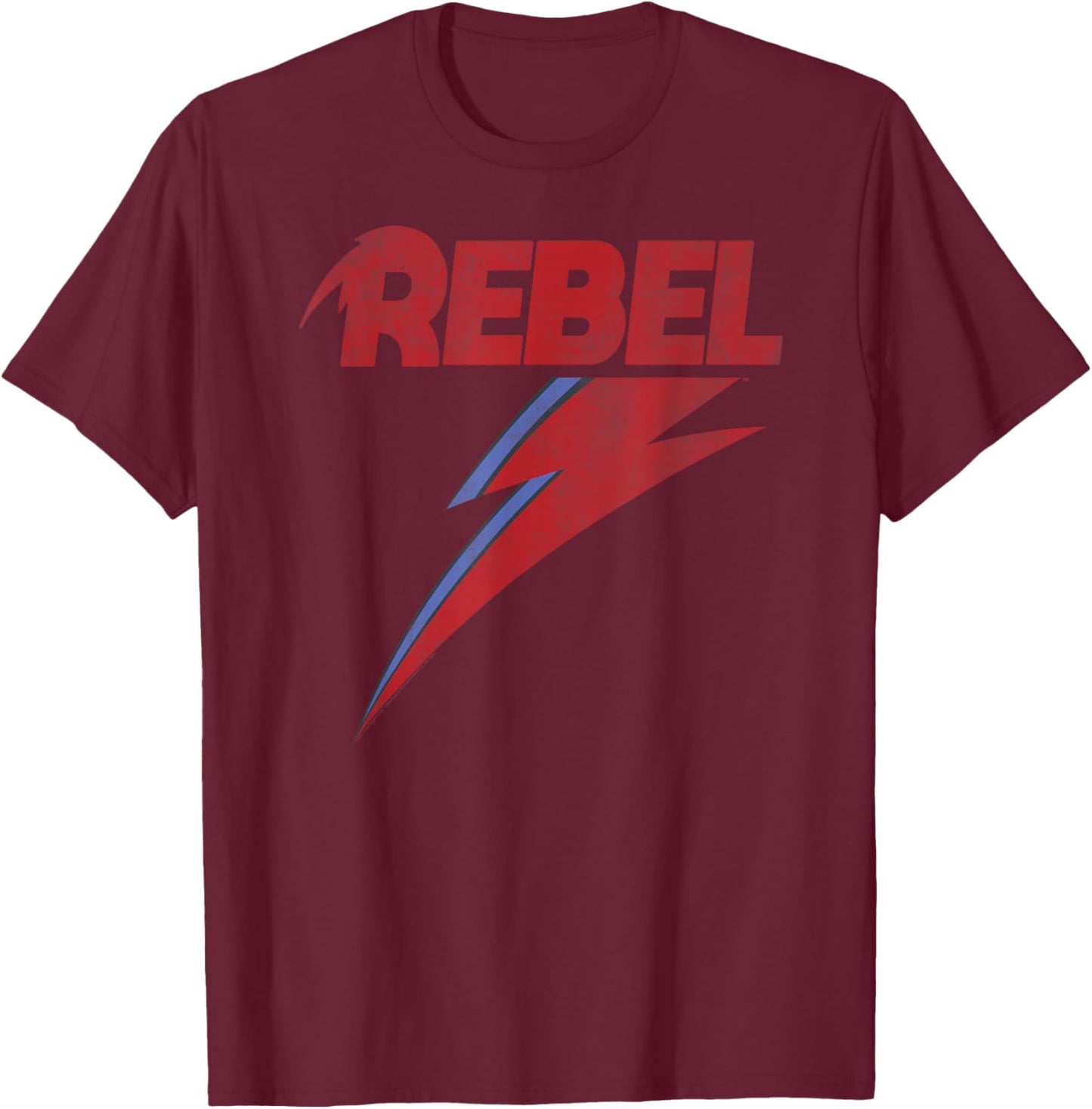 David Bowie Distressed Rebel Music , black T-Shirt - T-Shirt | Maroon