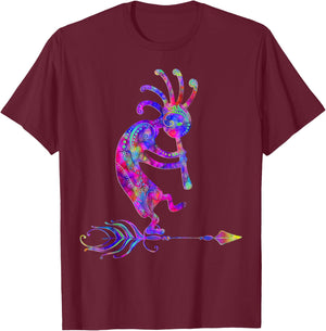 Native American Kokopelli with Feather 2 - Fan Fun T-Shirt - T-Shirt | Maroon