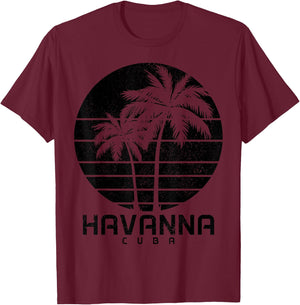 Havanna Kuba Vintage Palmen Strand Souvenir Pride T-Shirt - T-Shirt | Maroon