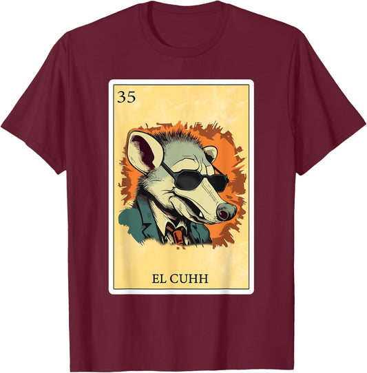Funny Spanish-Mexican Bingo Gifts - El Cuhh T-Shirt - T-Shirt | Maroon