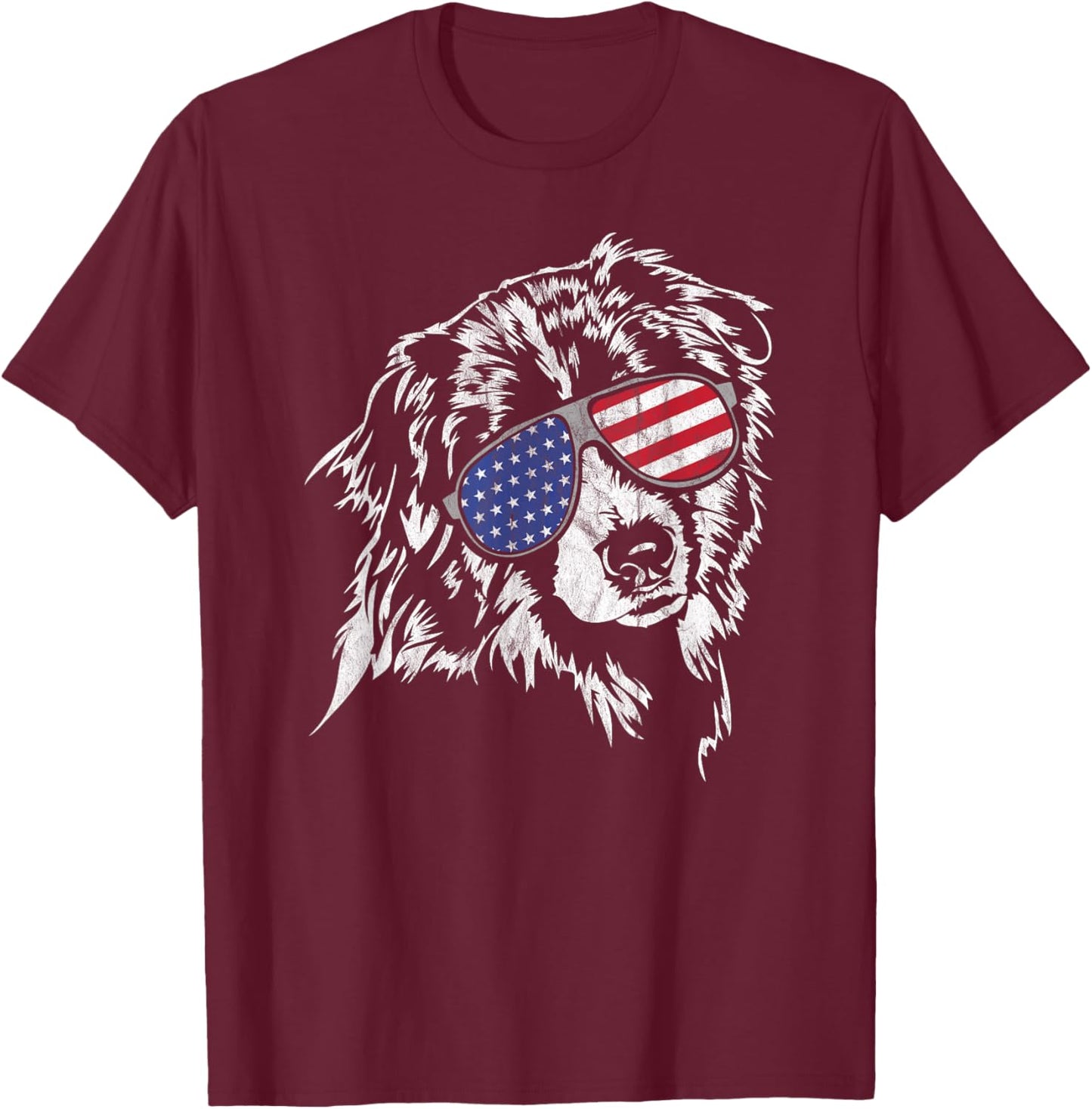 Funny Proud Aussie America Flag dog gift Men Women T-Shirt - T-Shirt | Maroon