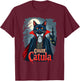 Count Catula Dracula Spooky Horror Vampire Cat Halloween T-Shirt - T-Shirt | Maroon