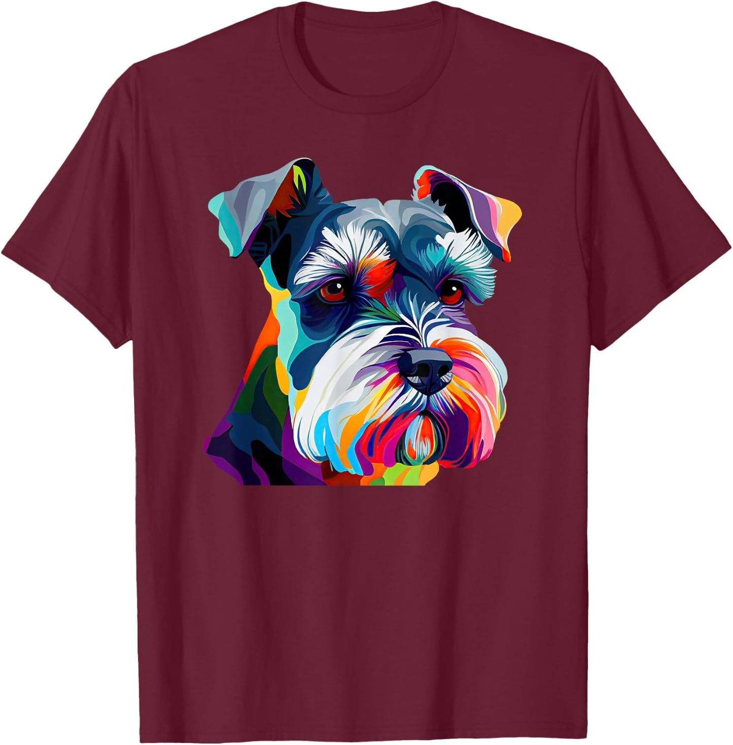 Mini Schnauzer Lover Schnauzer Pop Art Miniature Schnauzer T-Shirt - T-Shirt | Maroon