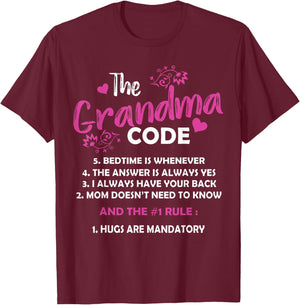 Funny Grandma Grandmother Rules - Women's Classic Fit Black Short Sleeve Cotton Blend - Small T-Shirt - T-Shirt | Maroon