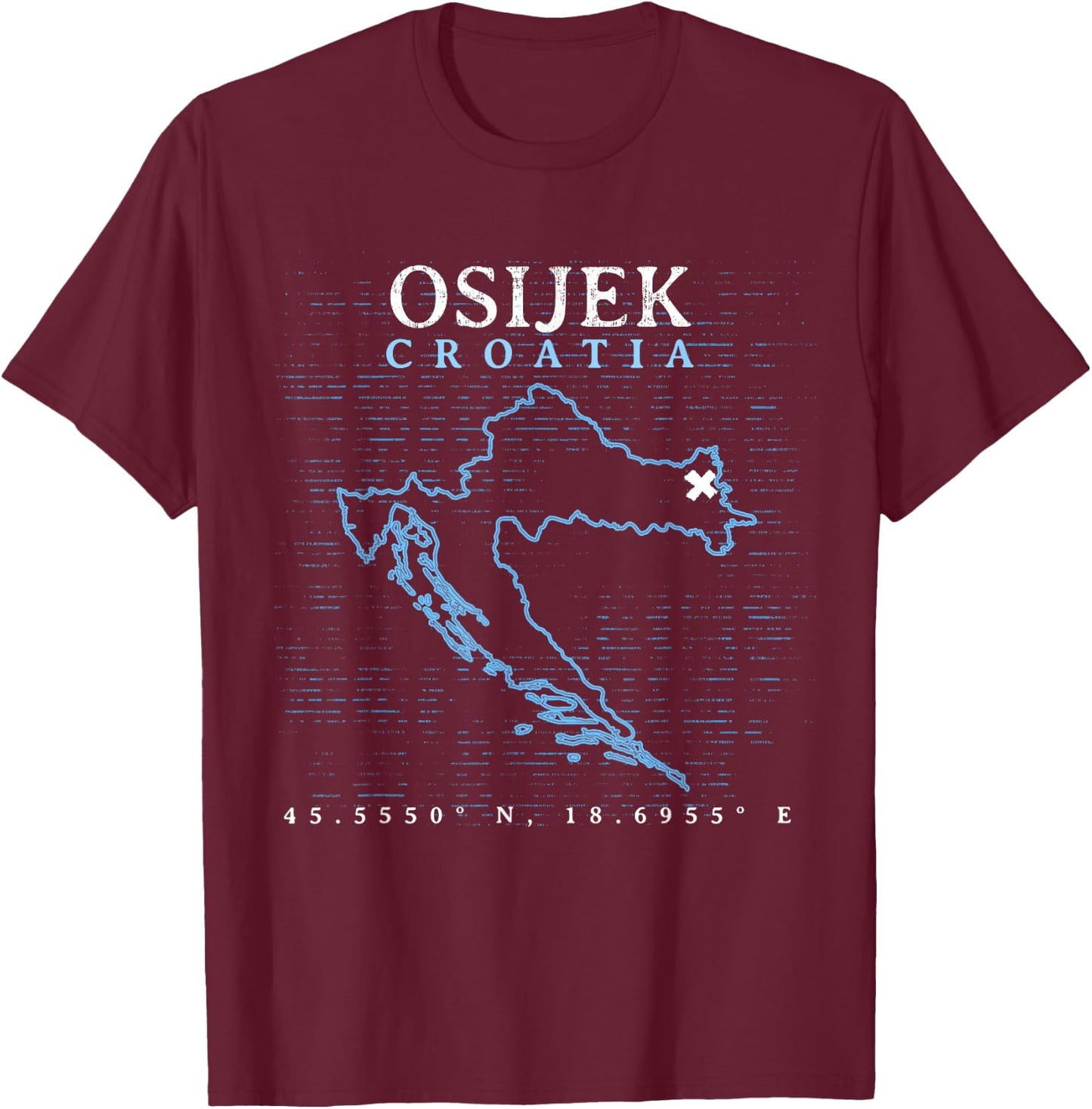 Kroatien Osijek T-Shirt - T-Shirt | Maroon