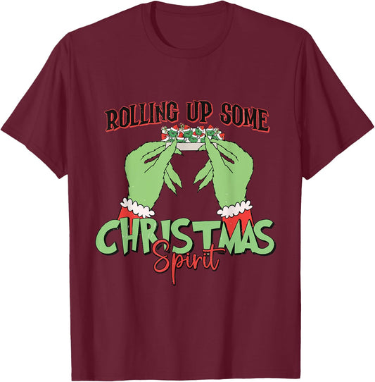 Rolling Up Some Christmas Spirit Xmas Tree Cakes T-Shirt - T-Shirt | Maroon