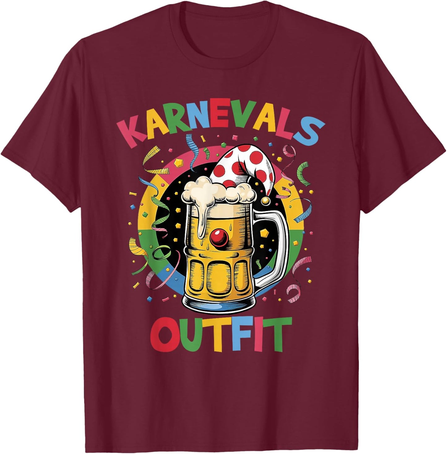 Carnival Costume Men's Funny Carnival Costume Beer Fancy Dress , black T-Shirt - T-Shirt | Maroon
