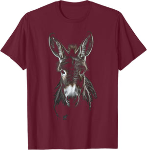 Donkey Animal Zoo Art Donkey , black T-Shirt - T-Shirt | Maroon