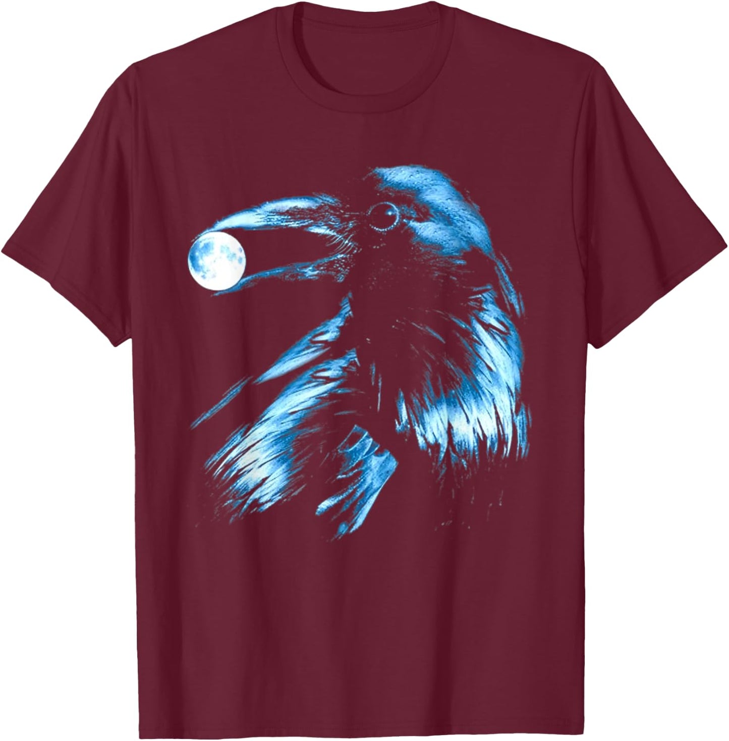 Raven Moon Valhalla North Myths Celtic Symbols T-Shirt - T-Shirt | Maroon