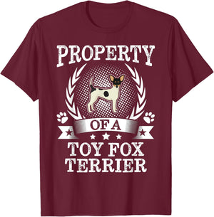 Property Of A Toy Fox Terrier Shirt Cute Dog Lover Gift Women Kids T-Shirt - T-Shirt | Maroon